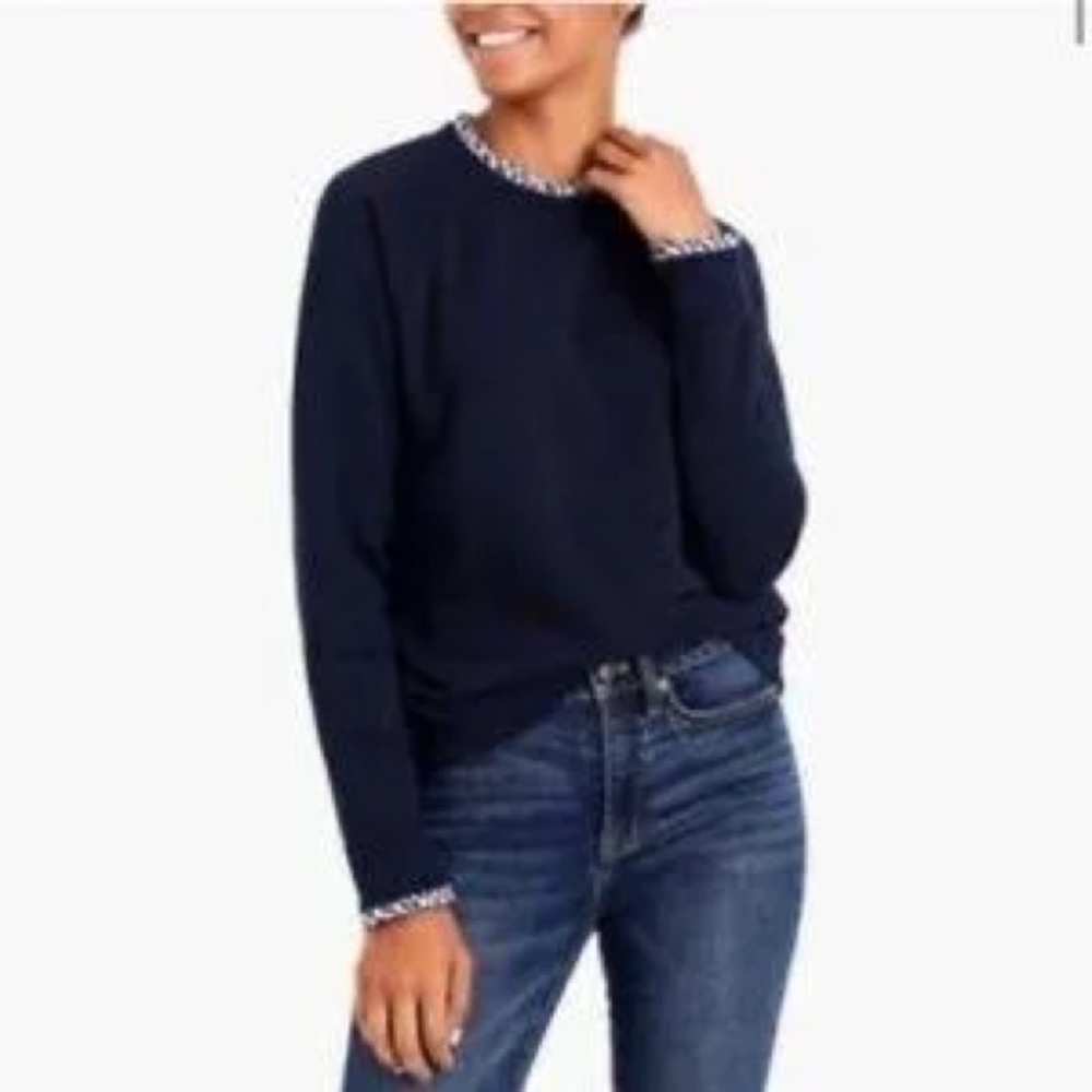 JCrew Woven Ruffle Neck Top